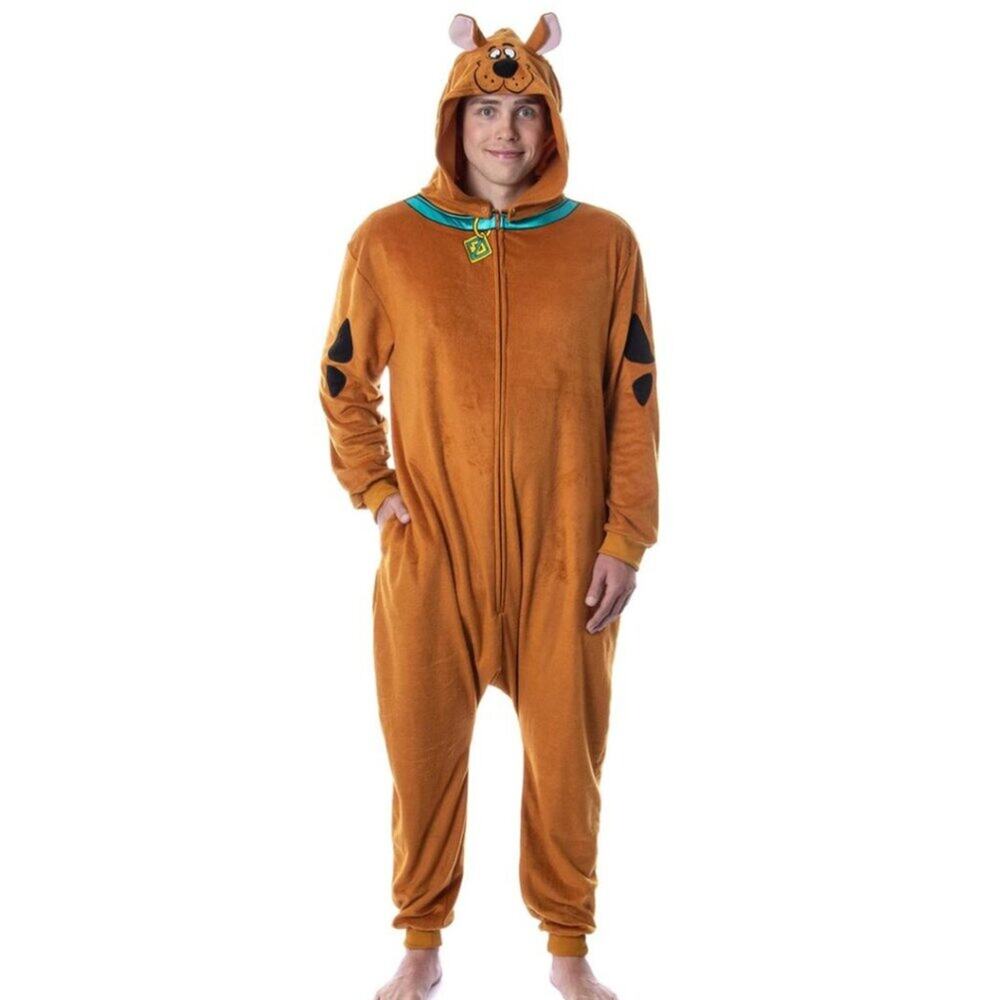 Scooby-Doo Adult Hooded Onesie Pajama Union Suit Halloween Costume Cosplay
